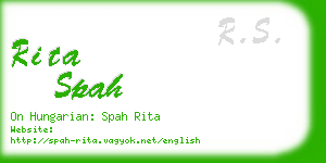 rita spah business card